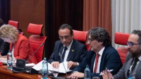 El presidente del Parlament, Josep Rull, en la reunión de la Junta de Portavoces