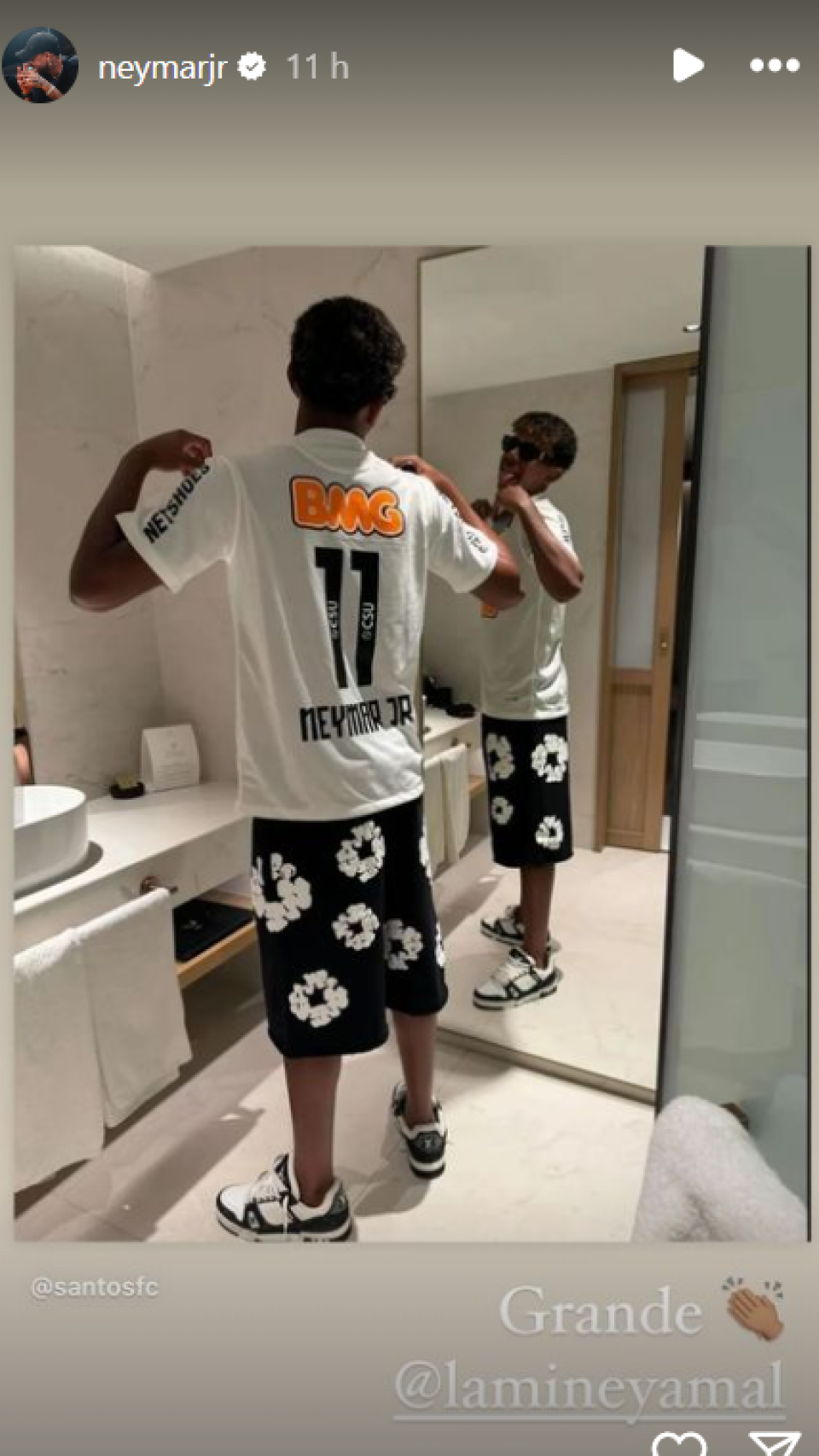 Neymar Jr muestra su apoyo a Lamine Yamal en Instagram