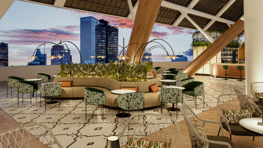 La terraza del 'sky-bar' del nuevo Santiago Bernabéu