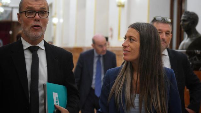 La portavoz de Junts en el Congreso, Miriam Nogueras y el diputado de Junts, Josep Maria Cruset