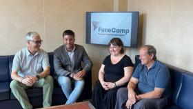 Los cuatro alcaldes y alcaldesa de Reus, Salou, Vila-seca y Constantí, presentando Funecamp