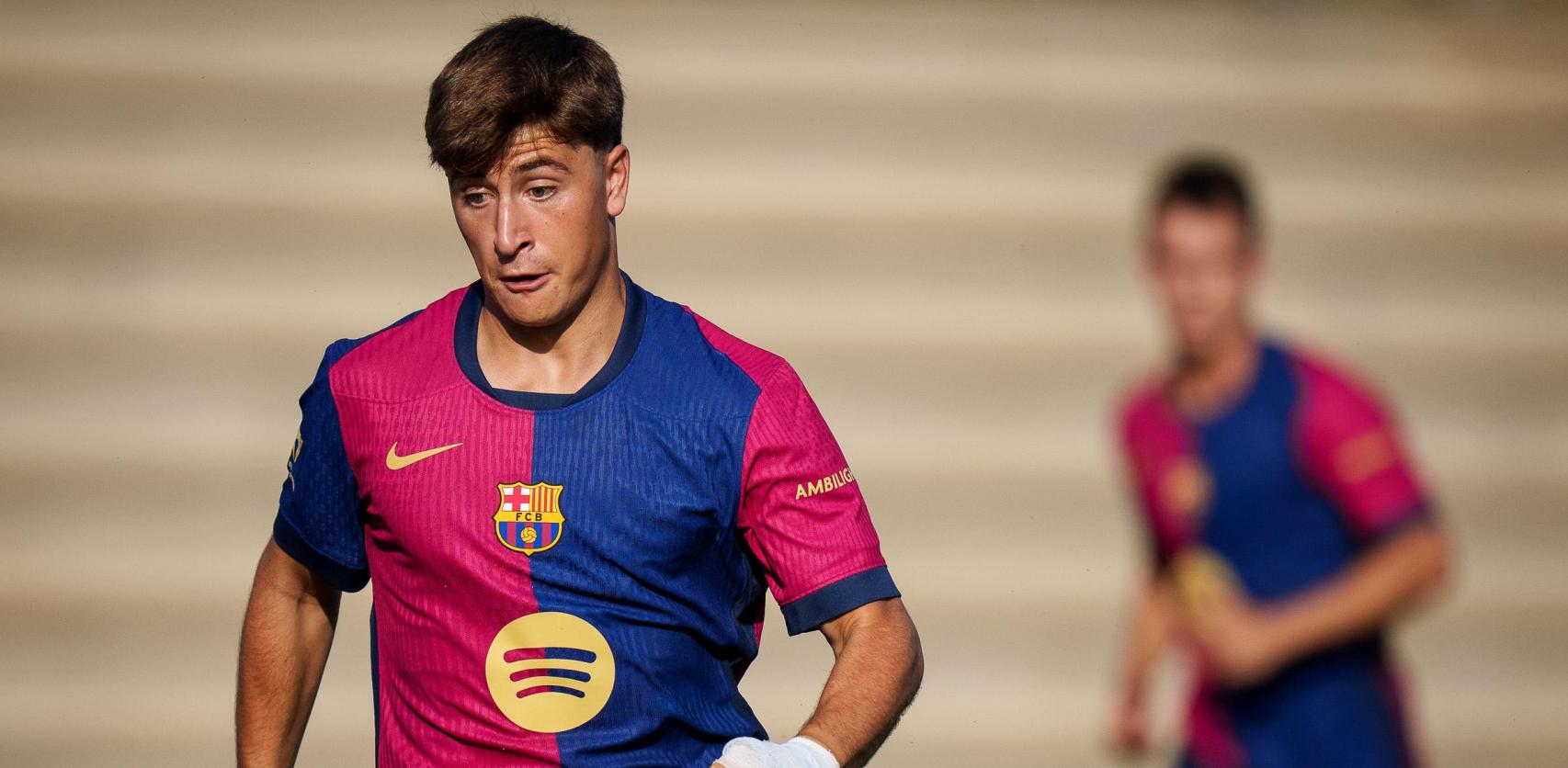 Pablo Torre, durante el amistoso Barça-Olot