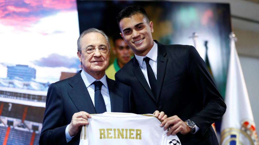 Florentino Pérez, durante la presentación de Reinier como fichaje del Real Madrid