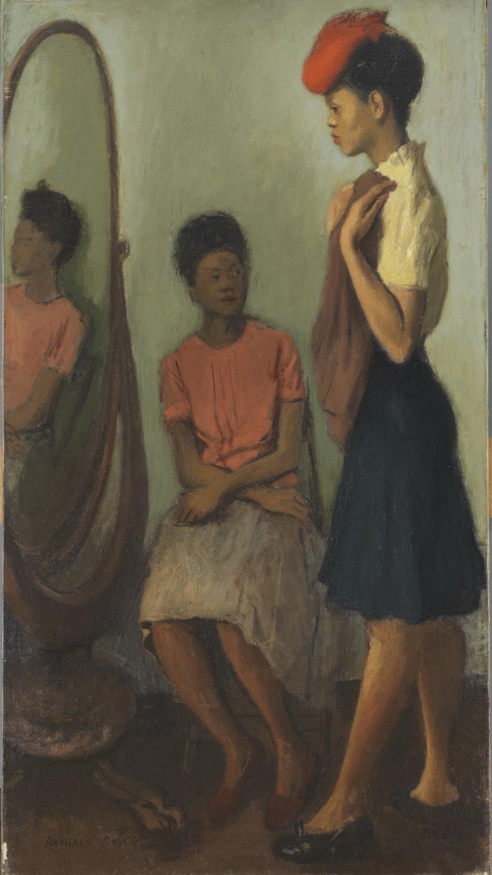 El óleo ‘Chica con sombrero rojo’ (1940), de Raphael Soyer.
