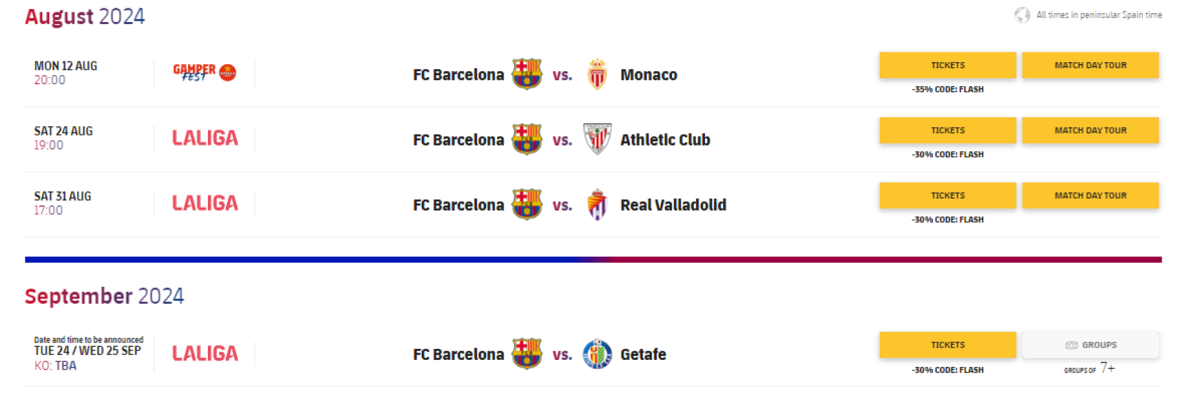 Los descuentos del Barça para los primeros partidos en Montjuïc