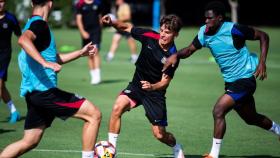 El Barça B de Albert Sánchez trabaja en la pretemporada de verano