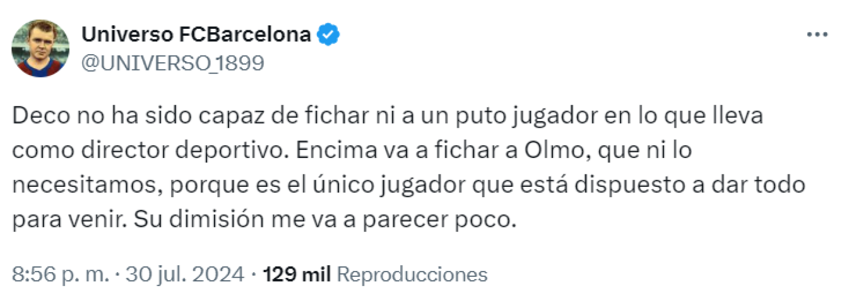 Las críticas se ciernen sobre Deco en redes sociales