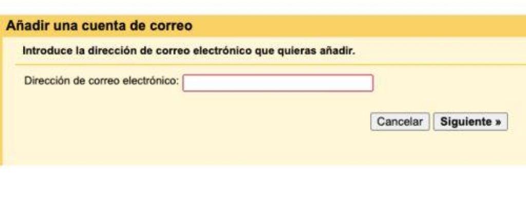 Añadir cuenta en Gmail