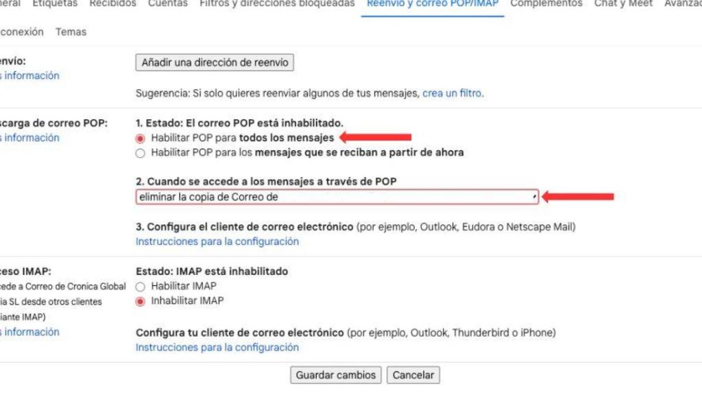 Configurar cuenta de correo Gmail