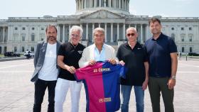 Joan Laporta y los directivos Miquel Camps, Xavier Puig, Ferran Olivé y Joan Soler en una visita a Washington