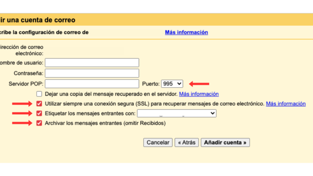 Configurar Gmail para correos externos