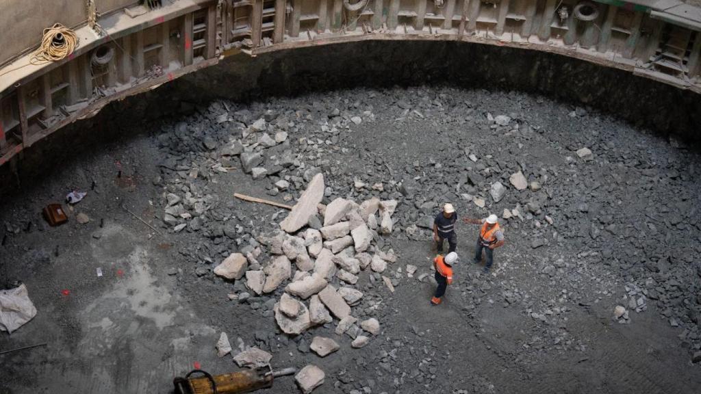 Obras de la futura estación de Sarrià de la L9 del Metro, a 14 de julio de 2023