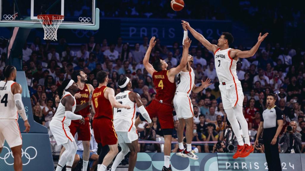 La selección española de basket en el partido ante Canadá en los Juegos Olímpicos de París