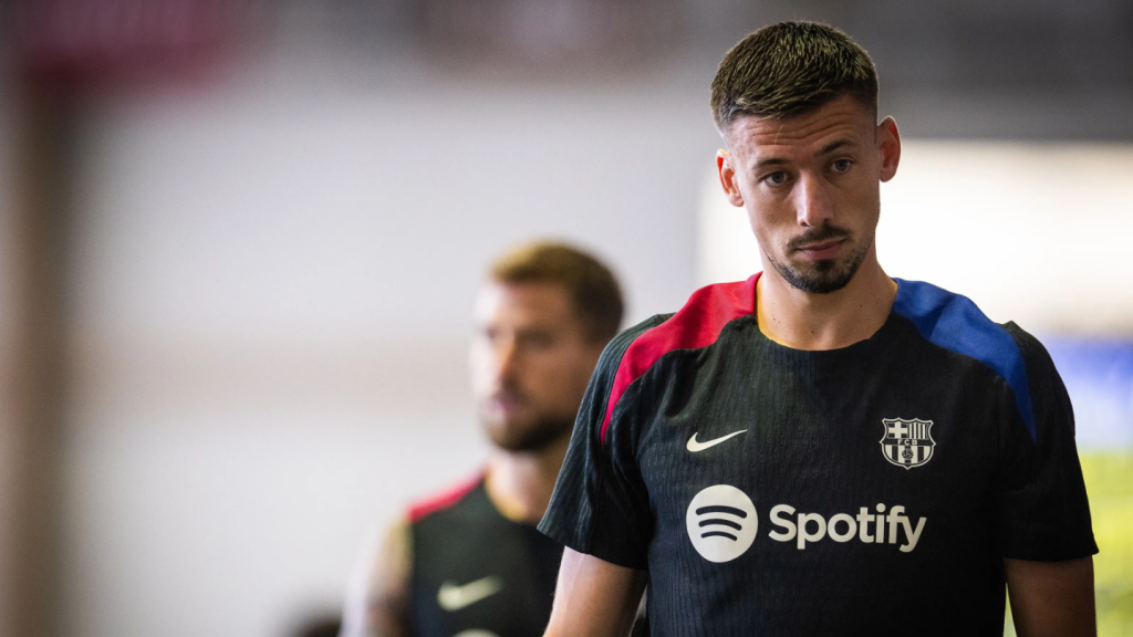 Clément Lenglet, en una sesión de entrenamiento matutino del Barça