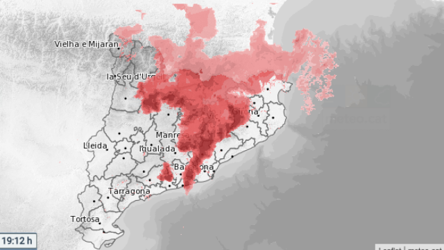 Radar de lluvia de las tormentas que han afectado a Cataluña, a fecha del 2 de agosto de 2024
