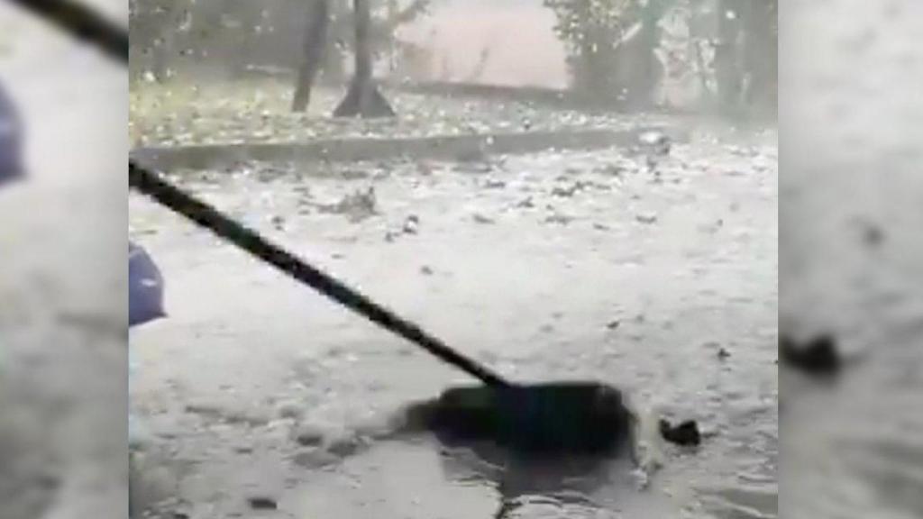 Imagen de las lluvias en Sant Pere de Torelló (Barcelona)