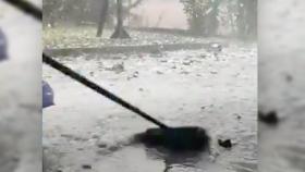 Imagen de las lluvias en Sant Pere de Torelló (Barcelona)