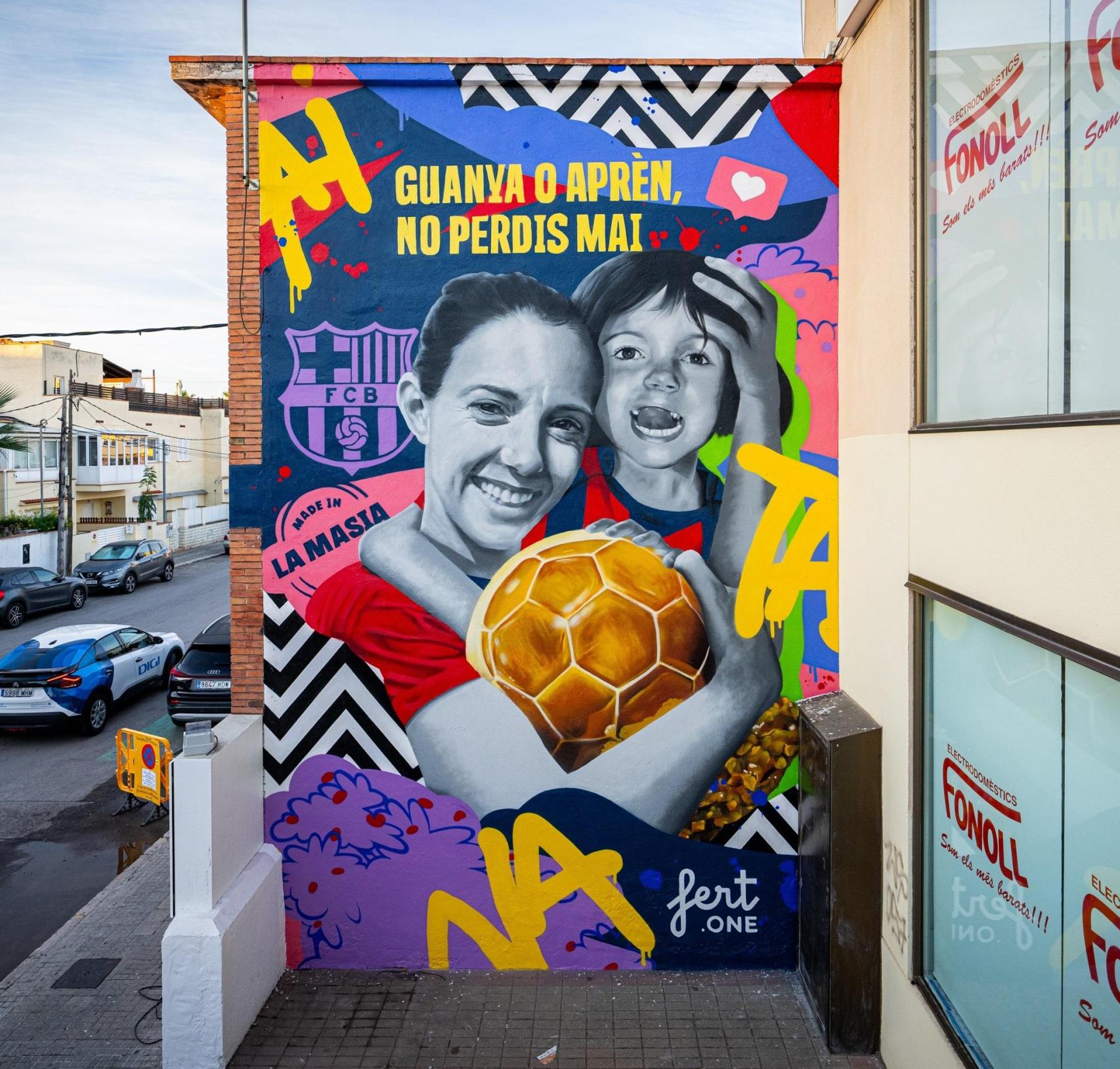 Mural de Aitana Bonmatí en Sant Pere de Ribes