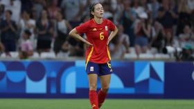 Aitana Bonmatí lamenta un gol de Brasil en los Juegos Olímpicos