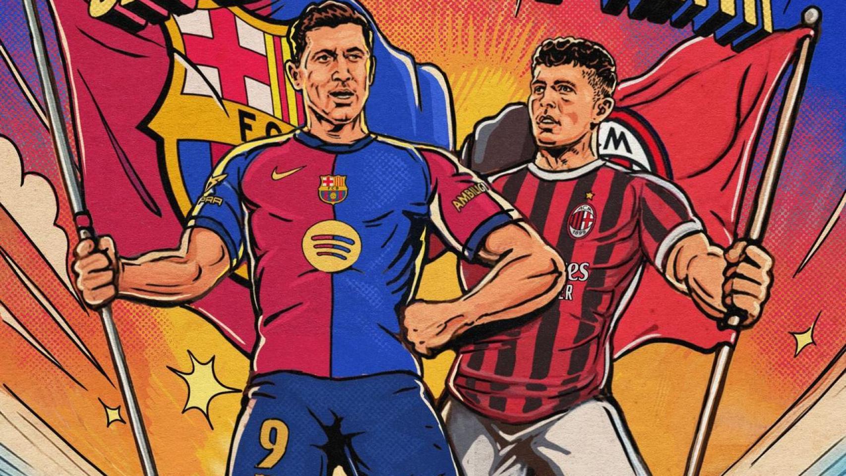 El cartel del Barça-Milan en Estados Unidos