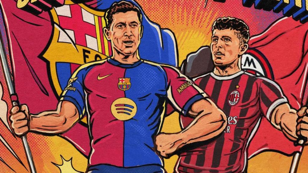 El cartel del Barça-Milan en Estados Unidos