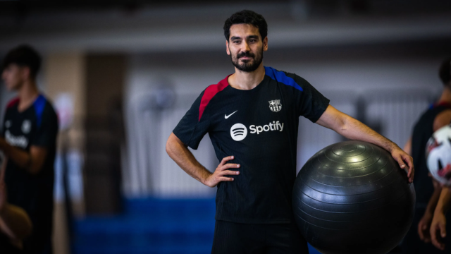 Ilkay Gundogan, en un entrenamiento del Barça durante la gira de Estados Unidos