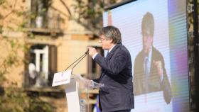 Carles Puigdemont, desde el Arc de Triomf de Barcelona