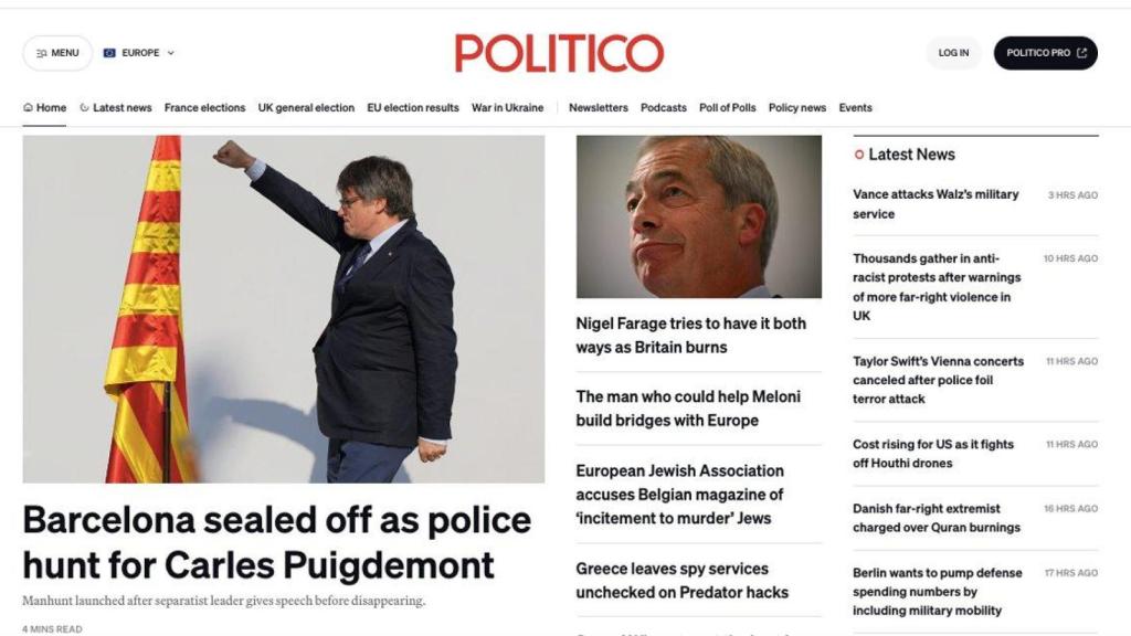 La portada de 'Politico', el medio más influyente en las instituciones europeas