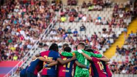 Charla de los jugadores del Barça en el Gamper contra el Mónaco