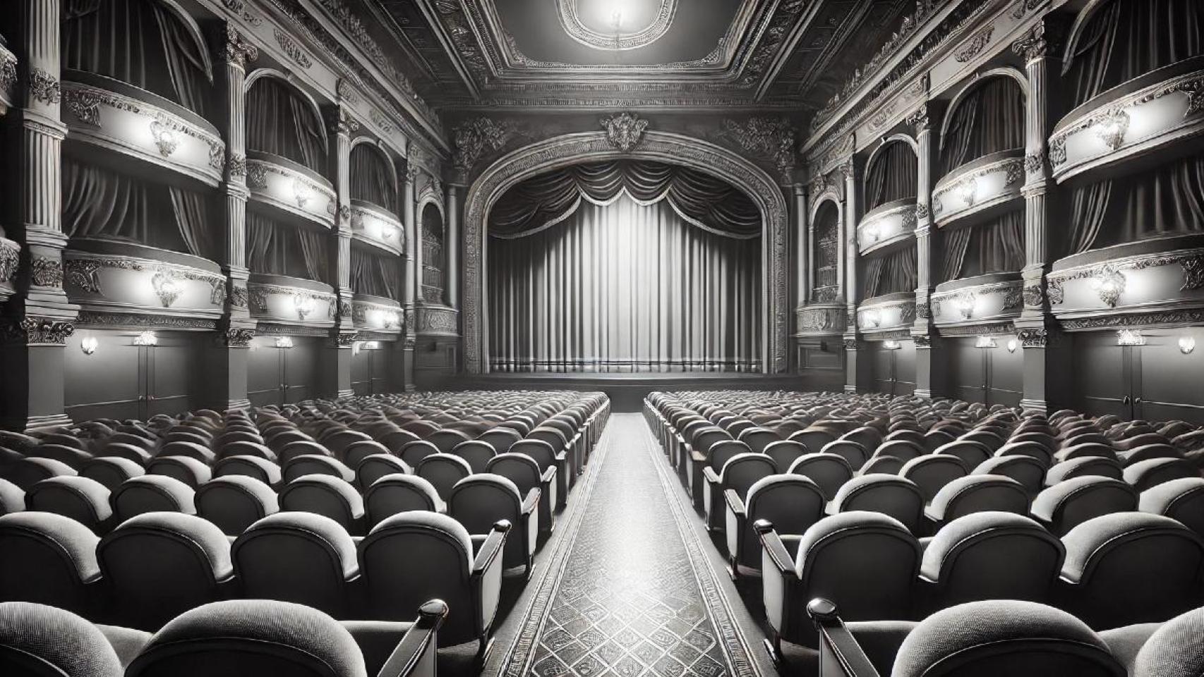 Imagen del interior de un teatro generado con IA