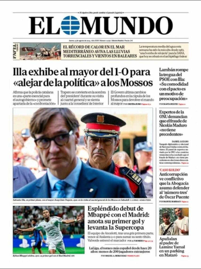 Portada de 'El Mundo' del 15 de agosto