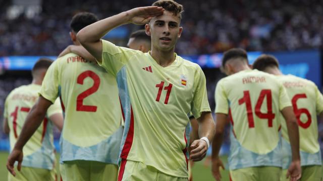 Fermín López celebra un gol en la final de los Juegos Olímpicos