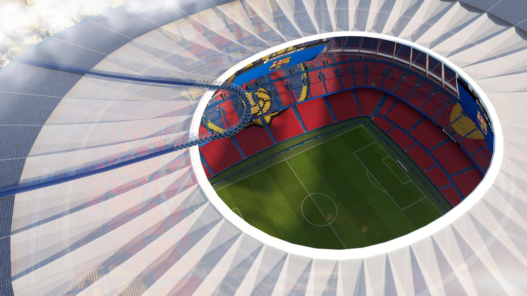 Un vistazo del mirador aéreo del futuro Camp Nou