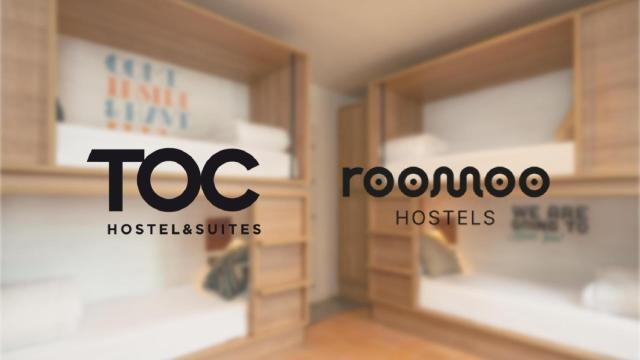 Una habitación de Toc Hostels, de Ignacio Catalán, su logo y el de Rooms 007