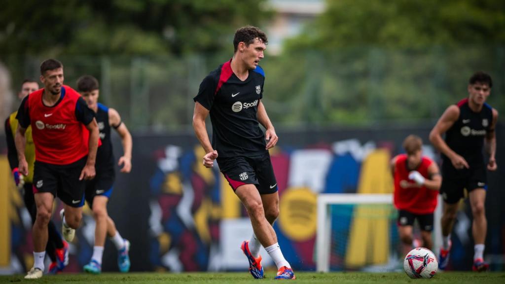 Christensen, durante una sesión de entrenamiento del Barça