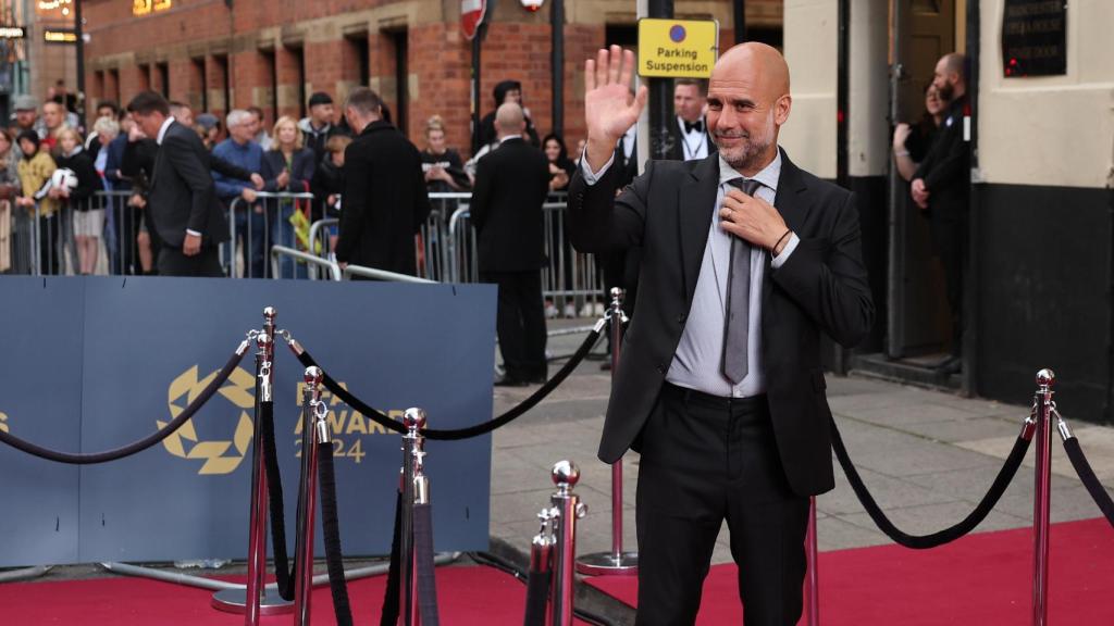 Pep Guardiola, durante la alfombra roja de los premios de la Premier League