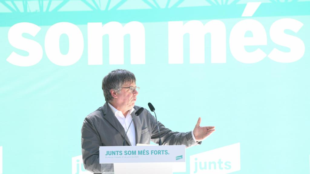 Puigdemont, en el acto de celebración del cuarto aniversario de Junts