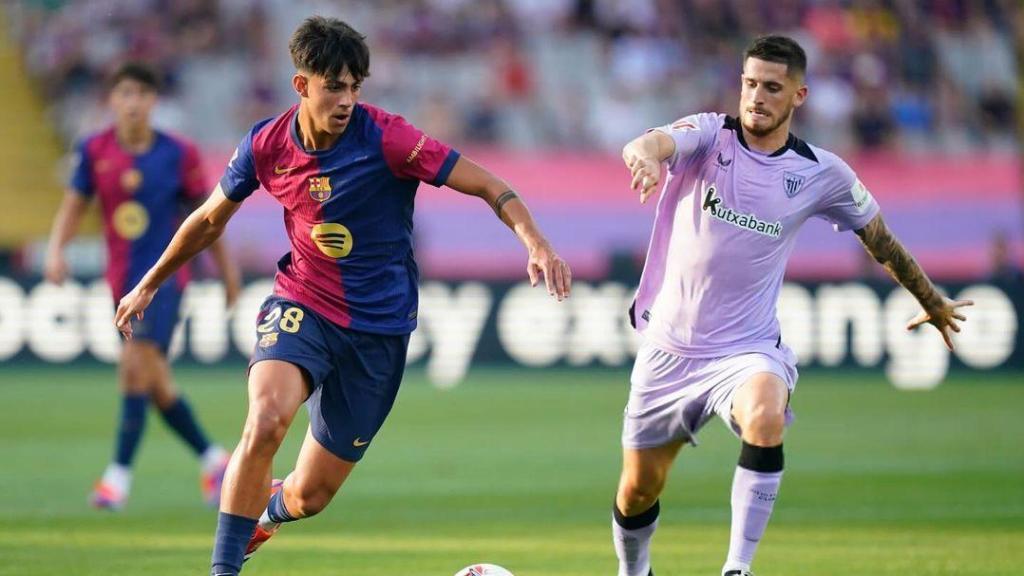 Marc Bernal en el Barça-Athletic de Montjuïc