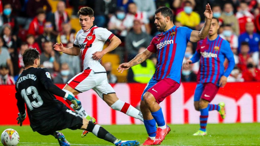 Sergio 'Kun' Agüero en un partido contra el Rayo en Vallecas