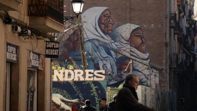 Un mural en una calle de Barcelona