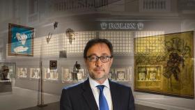 El empresario Agustí Benedito, portal de su despacho en Paseo de Gracia y obras de arte