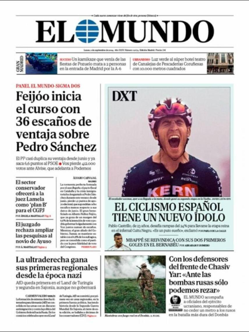 Portada de 'El Mundo' de 2 de septiembre de 2024