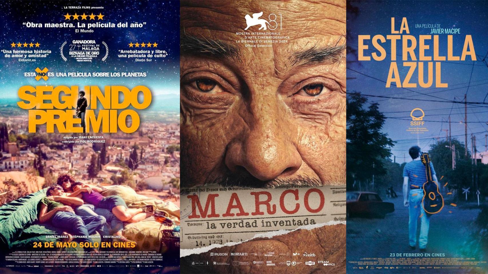 Carteles de las tres películas preseleccionadas a los Oscar