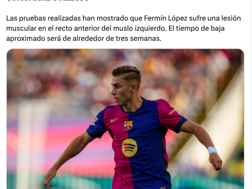 Comunicado del Barça sobre la lesión de Fermín