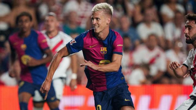 Dani Olmo, durante la victoria del Barça contra el Rayo Vallecano