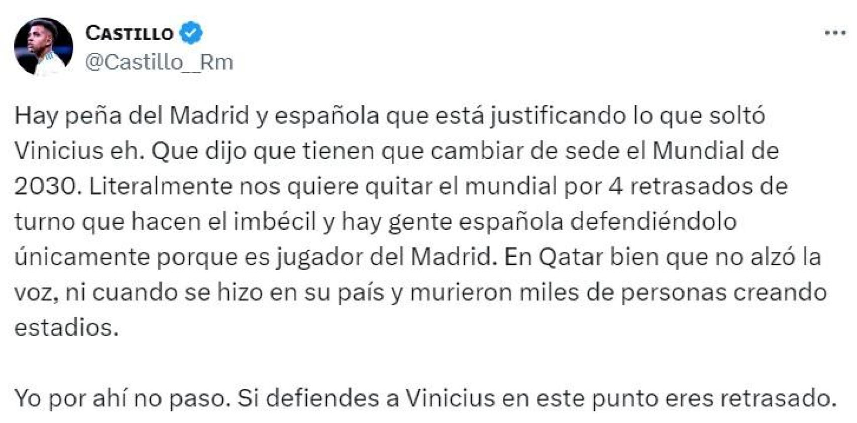 Un popular tuitero reprende a Vinicius por sus acusaciones racistas contra España