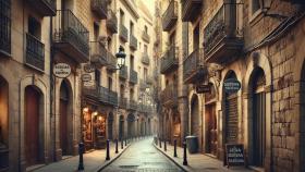 Simulación de las calles del Barri Gòtic, en Barcelona