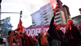 Una marcha de la nueva OJS en Barcelona