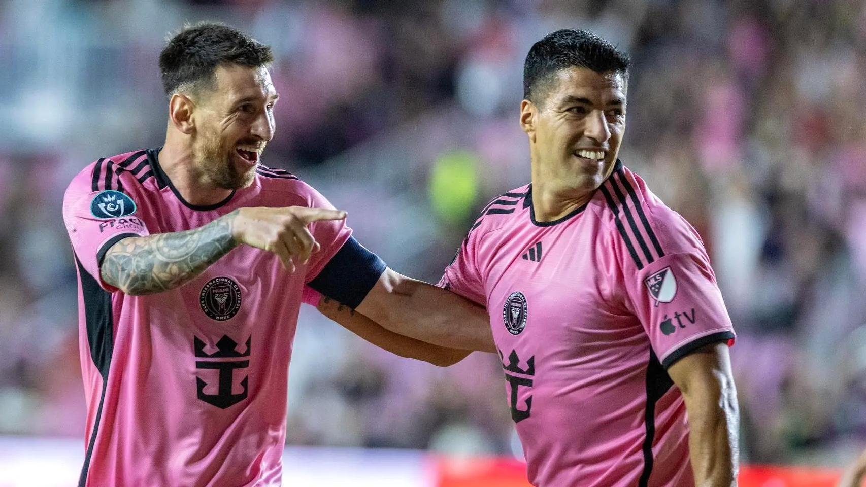 Leo Messi y Luis Suárez, durante un partido del Inter Miami