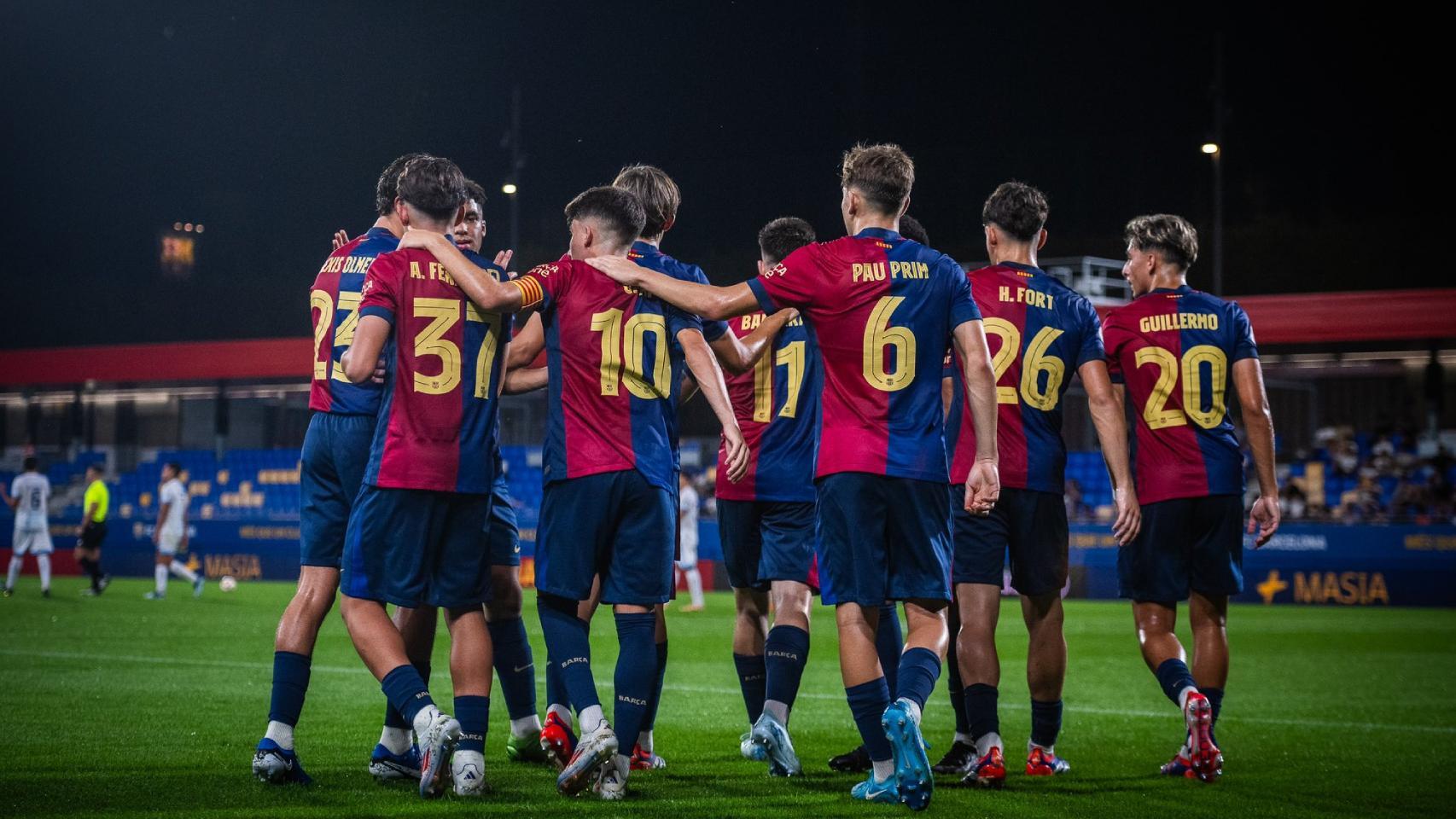 El Barça B de Albert Sánchez festeja su primera victoria de la temporada 2024-25